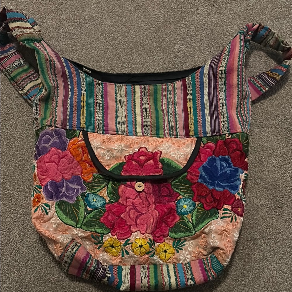Colorful Floral Embroidered Women's Bag